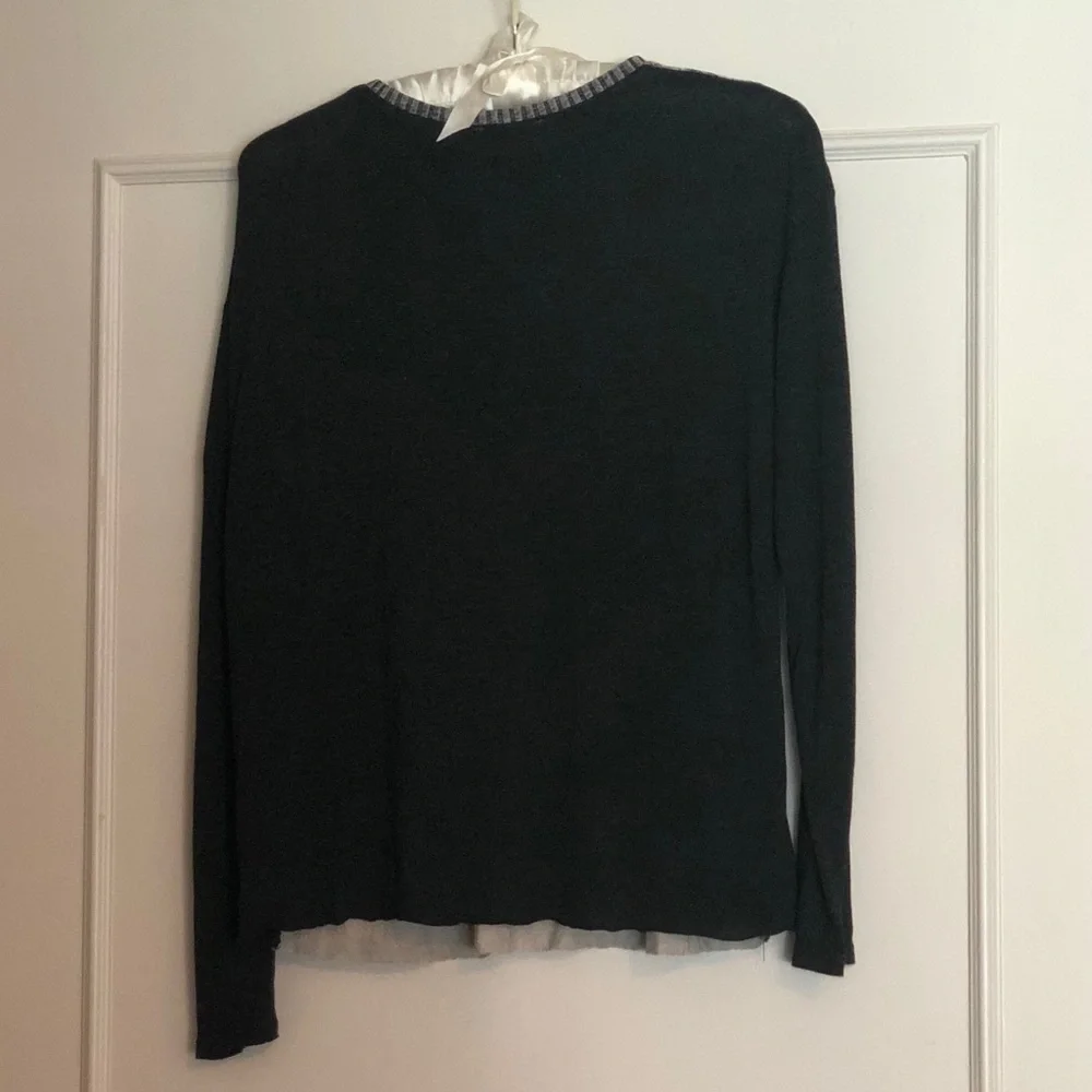 Zara W & B Collection Grey Long Sleeves Top